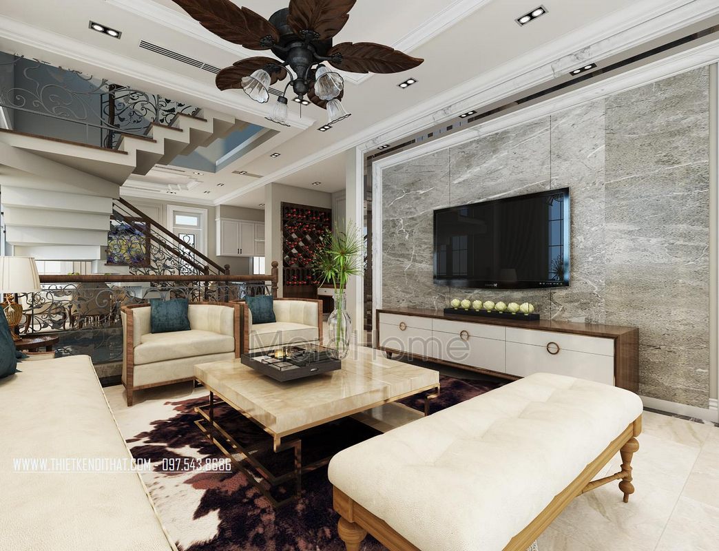 Thiết kế nội thất biệt thự Vinhomes Riverside Long Biên Hà Nội